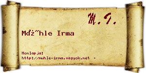 Mühle Irma névjegykártya