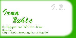 irma muhle business card